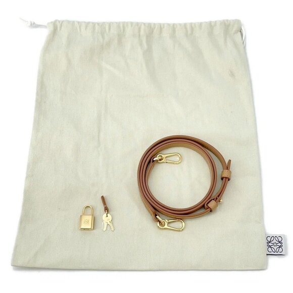 LOEWE Amazona 23 Anagram Size 23 Canvas/Leather Beige/Red - Picture 11 of 14